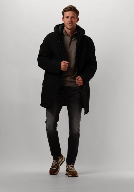 Bruine PROFUOMO Trui PULLOVER HALF ZIP BUTTON - large