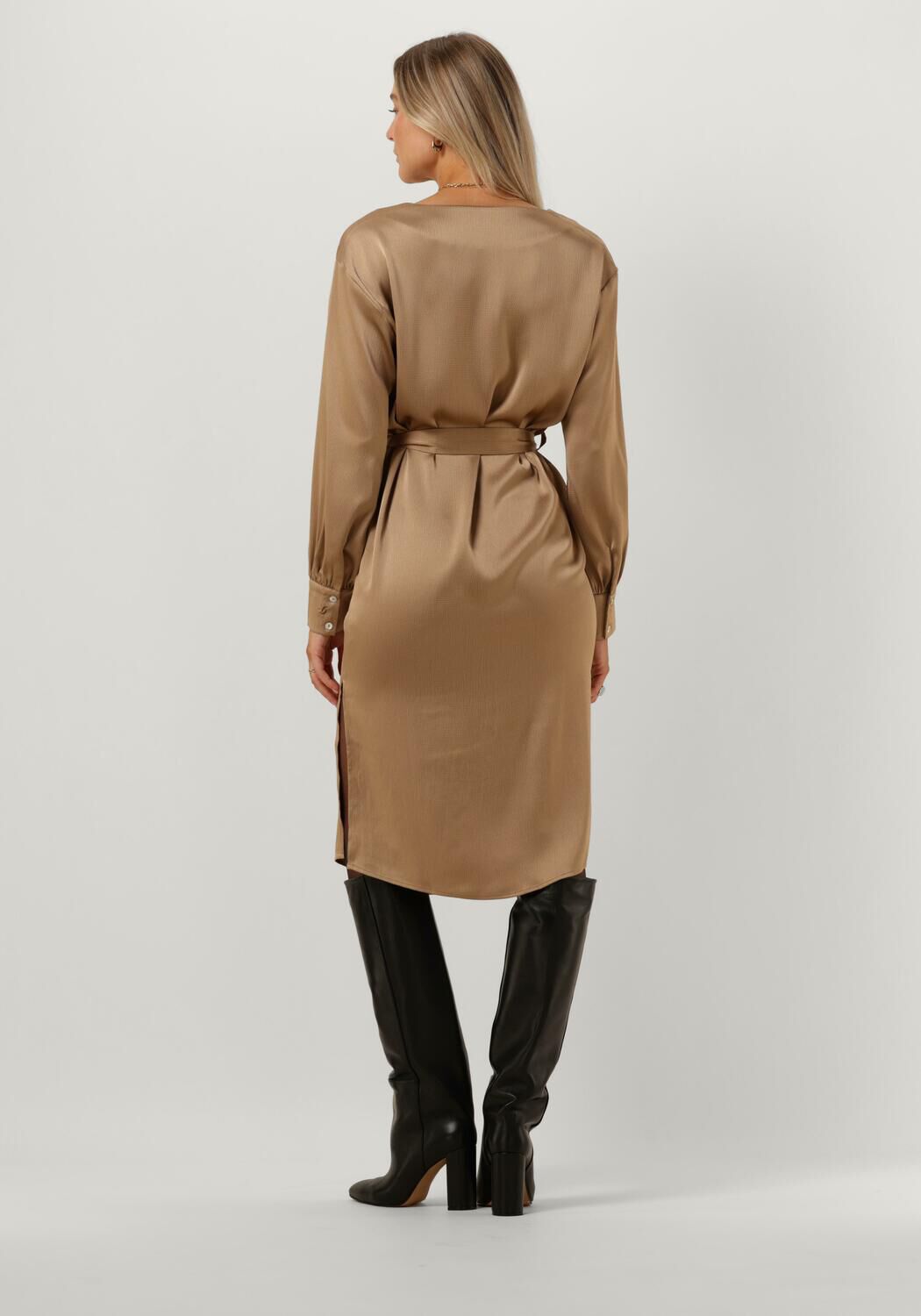 Bronzen SIMPLE Midi jurk WV RC POLY 23 1 Omoda