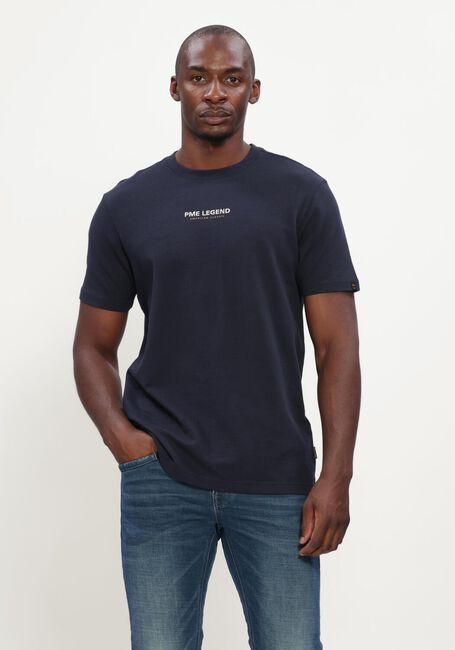 Donkerblauwe PME LEGEND T-shirt SHORT SLEEVE R-NECK FLAT WAFFLE JERSEY - large
