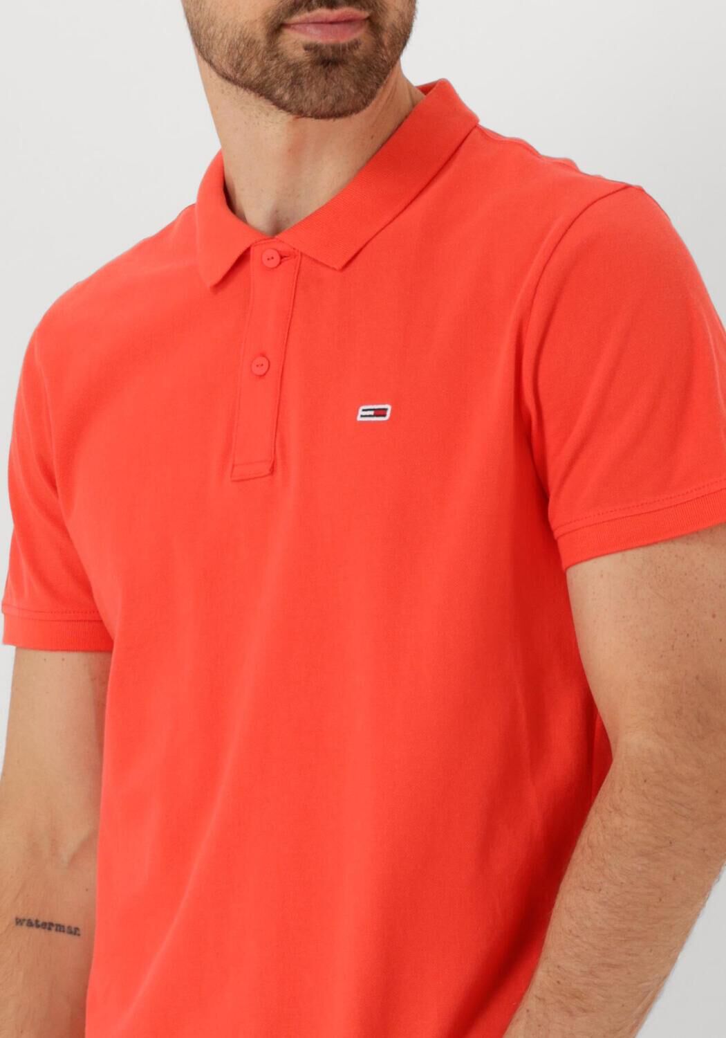 TOMMY JEANS Heren Polo's & T-shirts Tjm Slim Plancket Polo Ext Oranje