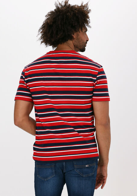 Rode TOMMY JEANS T-shirt TJM CENTRE GRAPHIC STRIPE TEE - large