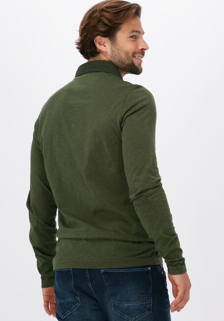 Groene PME LEGEND Polo LONG SLEEVE POLO FINE STRIPE J - large