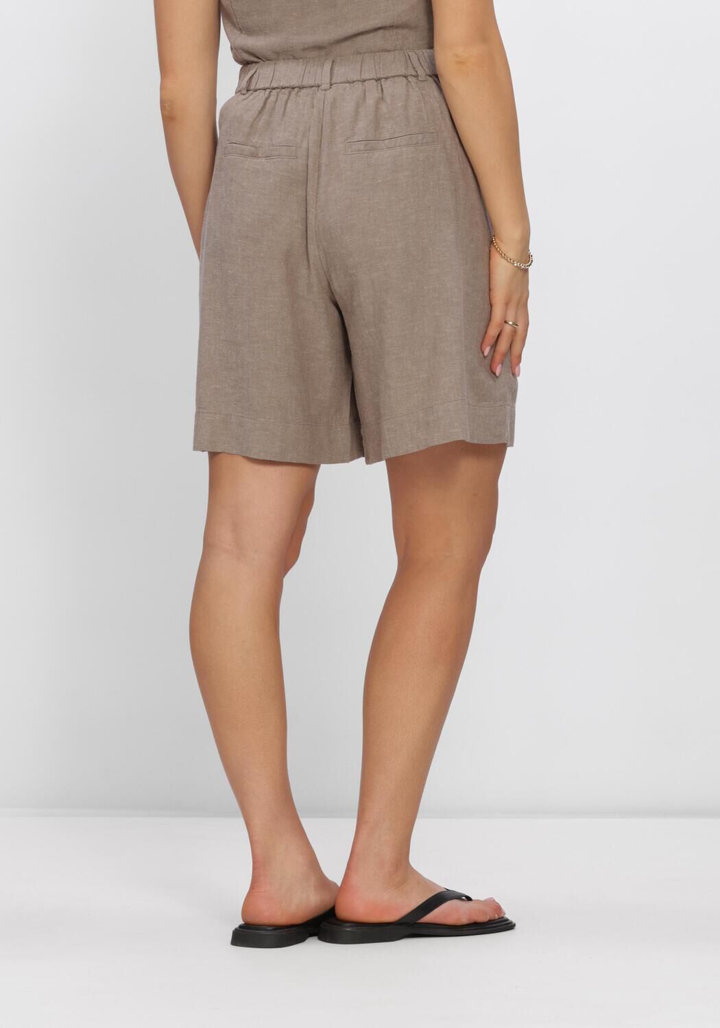 Lichtgrijze MSCH COPENHAGEN Broeken MSCHVIANA GINIA HW SHORTS - large