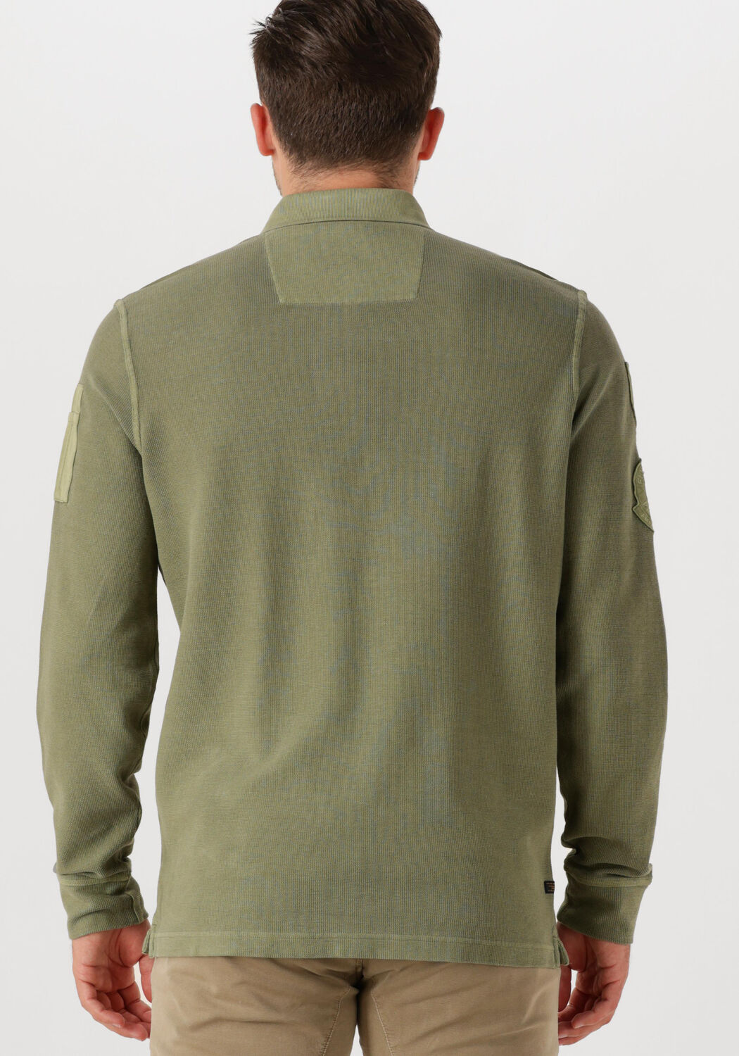 PME LEGEND Heren Polo's & T-shirts Long Sleeve Polo Structured Pique Garment Dyed Groen
