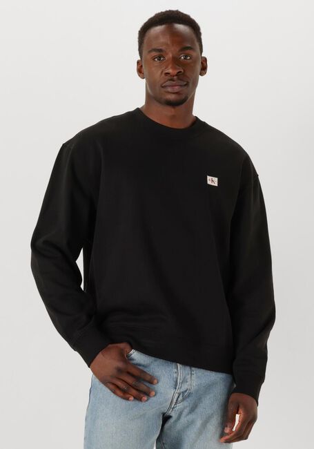 Zwarte CALVIN KLEIN Sweater LS EU BADGE 350TERRY CN SWTSHRT - large