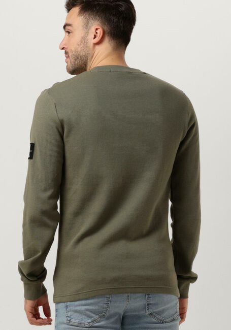 Olijf CALVIN KLEIN Trui BADGE WAFFLE LS TEE - large