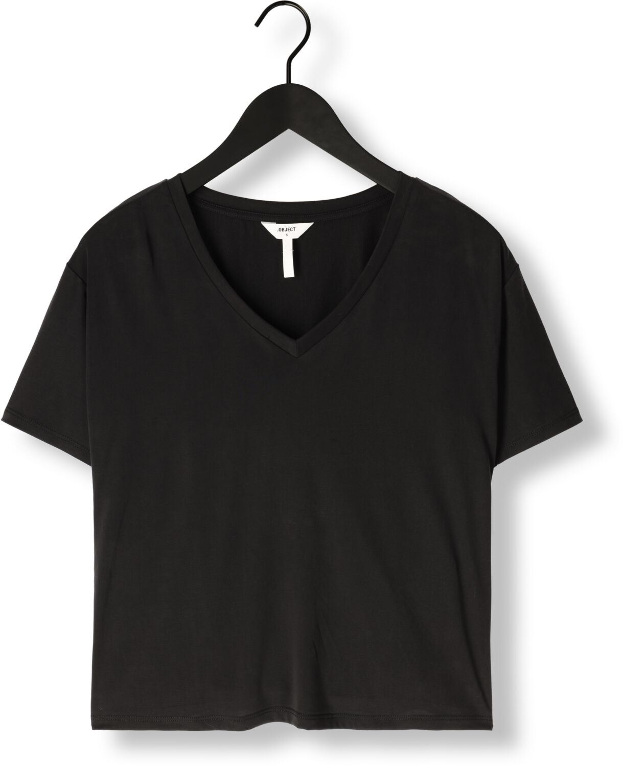 OBJECT Dames Tops & T-shirts Objannie Re S s V-neck Top Zwart