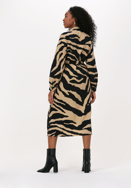 Beige OBJECT Midi jurk FIE L/S SHIRT DRESS - large