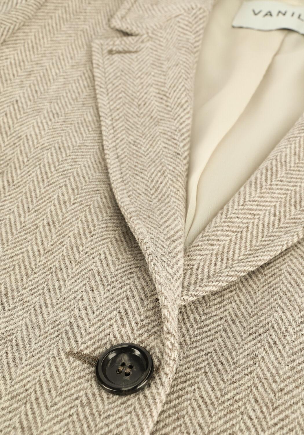 Beige VANILIA Blazer NATURAL WOOL COLBERT - large