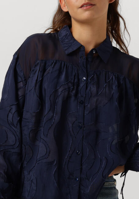 Blauwe POM AMSTERDAM Blouses JAQCUARD MIDNIGHT BLUE - large