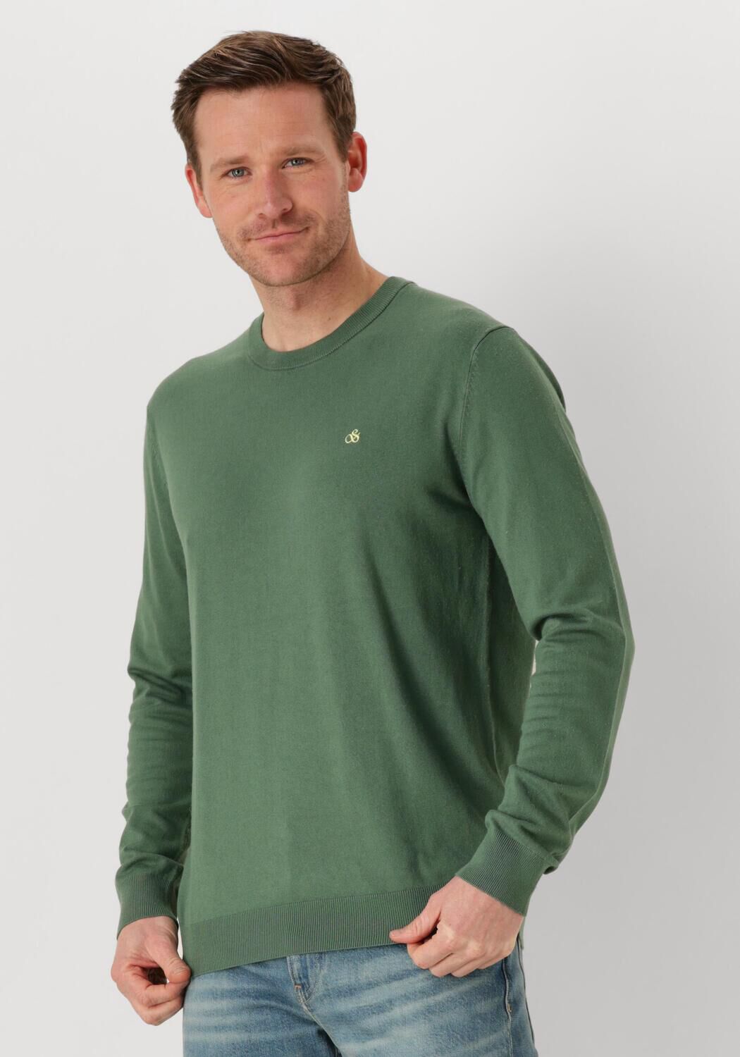 SCOTCH & SODA Heren Truien & Vesten Viscose Regular Fit Crewneck Groen
