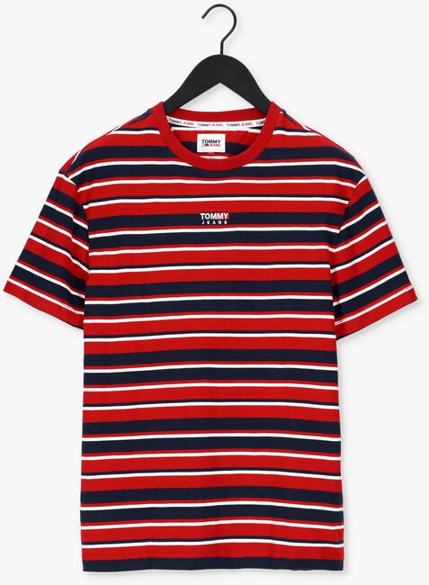 Rode TOMMY JEANS T-shirt TJM CENTRE GRAPHIC STRIPE TEE - large