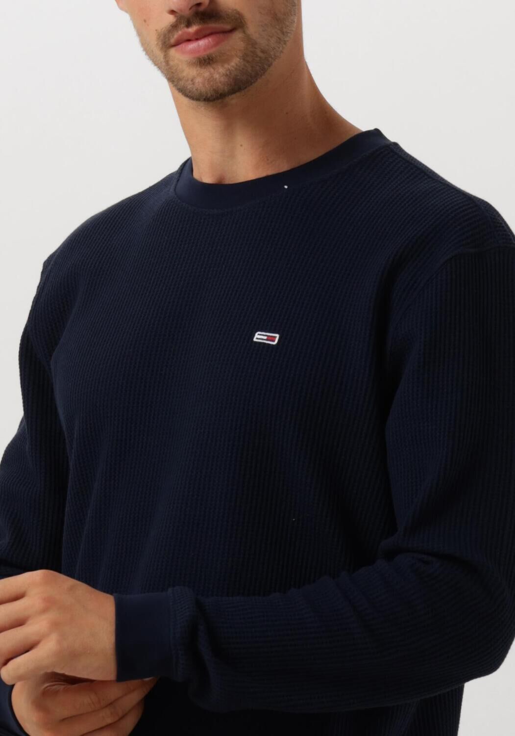 TOMMY JEANS Heren Truien & Vesten Tjm Reg Waffle L s Tee Donkerblauw