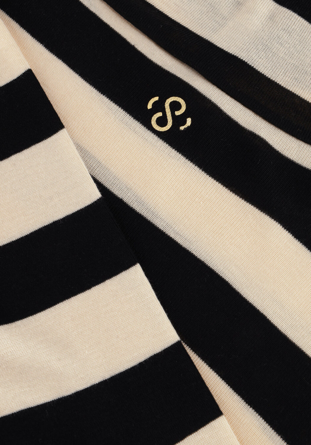 Zwarte SUMMUM Tops & T-shirts TURTLE NECK TOP SHEER JERSEY STRIPE - large