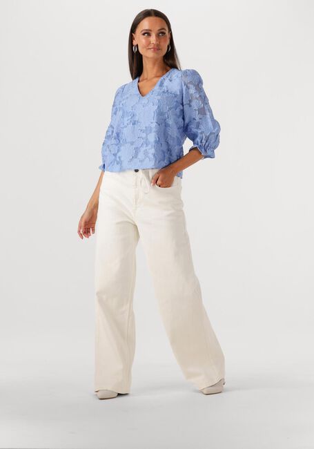 Lichtblauwe SELECTED FEMME Blouses SLFCATHI-SADIE 3/4 TOP FF - large