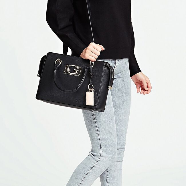 Zwarte GUESS Handtas ANNARITA GIRLFRIEND SATCHEL Zwarte GUESS Handtas ANNARITA GIRLFRIEND SATCHEL - large