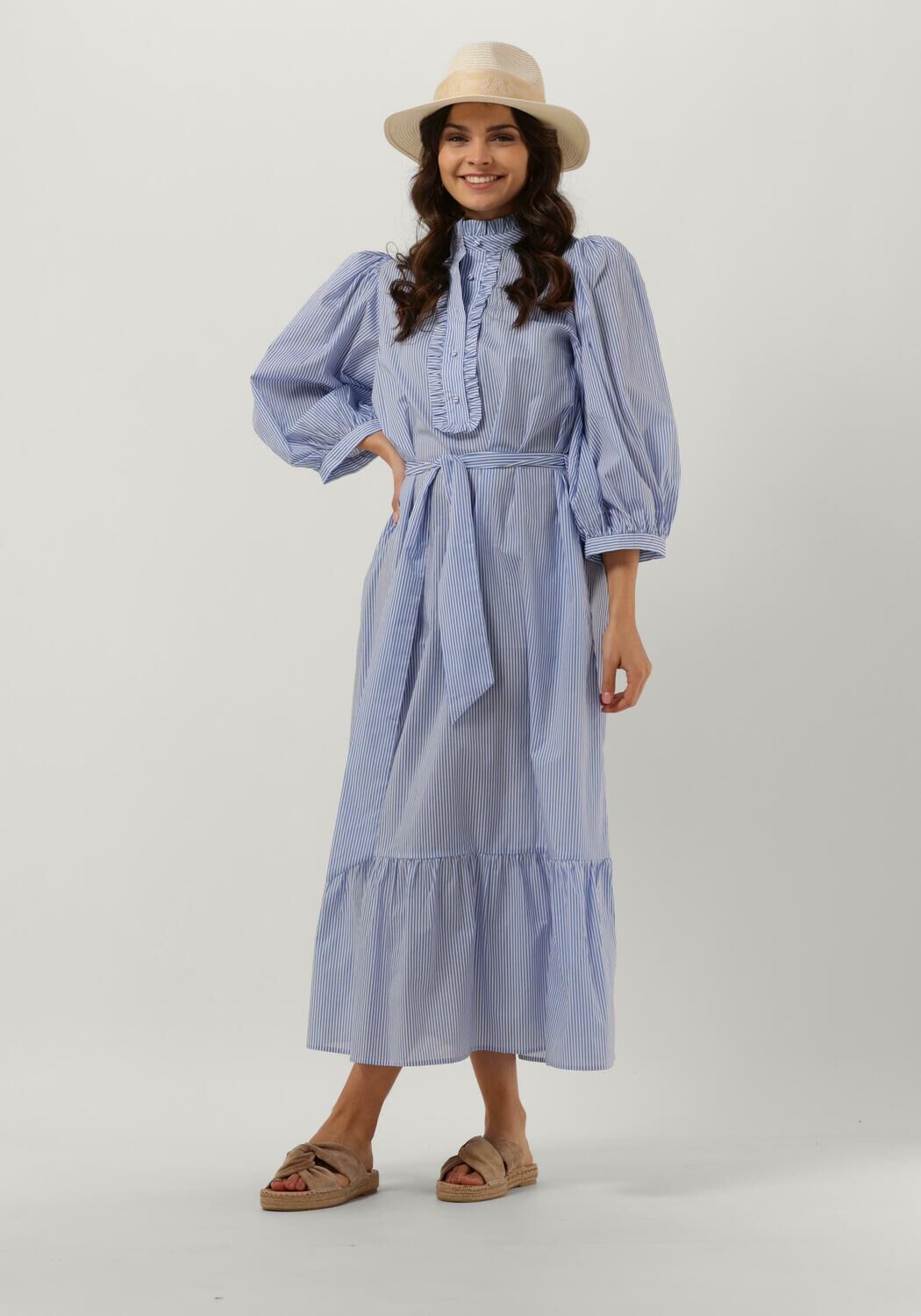 Blauw wit gestreepte jurk dames store