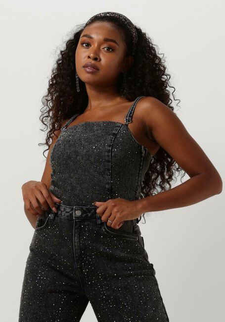Donkergrijze SELECTED FEMME Top SLFDOA-DIA SL DENIM TOP EX - large