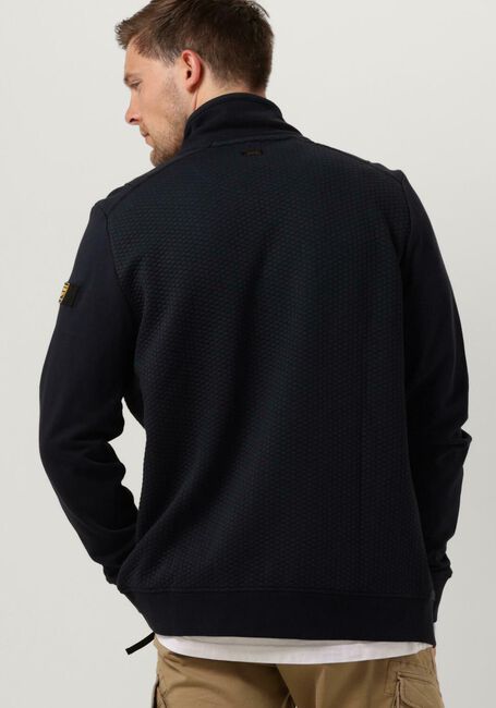 Donkerblauwe PME LEGEND Vest ZIP JACKET JACQUARD INTERLOCK SWEAT - large