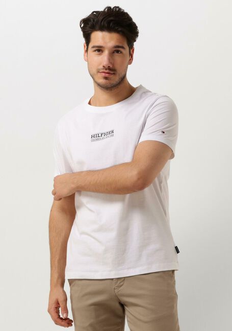 Witte TOMMY HILFIGER T-shirt SMALL HILFIGER TEE - large