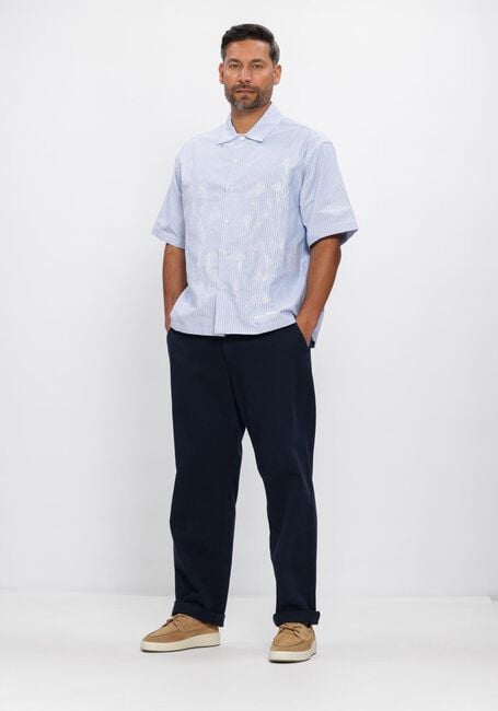 Lichtblauwe WOODBIRD Casual overhemd WBWANG OX FLOWER SHIRT - large