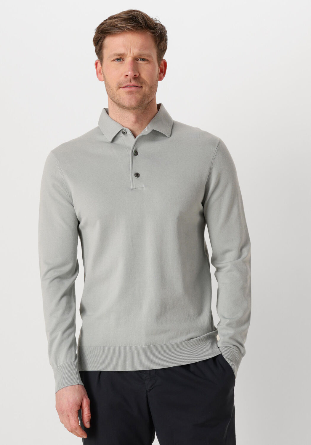 PROFUOMO Heren Truien & Vesten Polo Onepiece Luxury Basic Groen