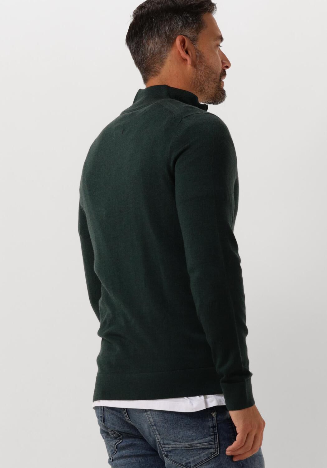 CALVIN KLEIN Heren Truien & Vesten Merino Quarter Zip Donkergroen