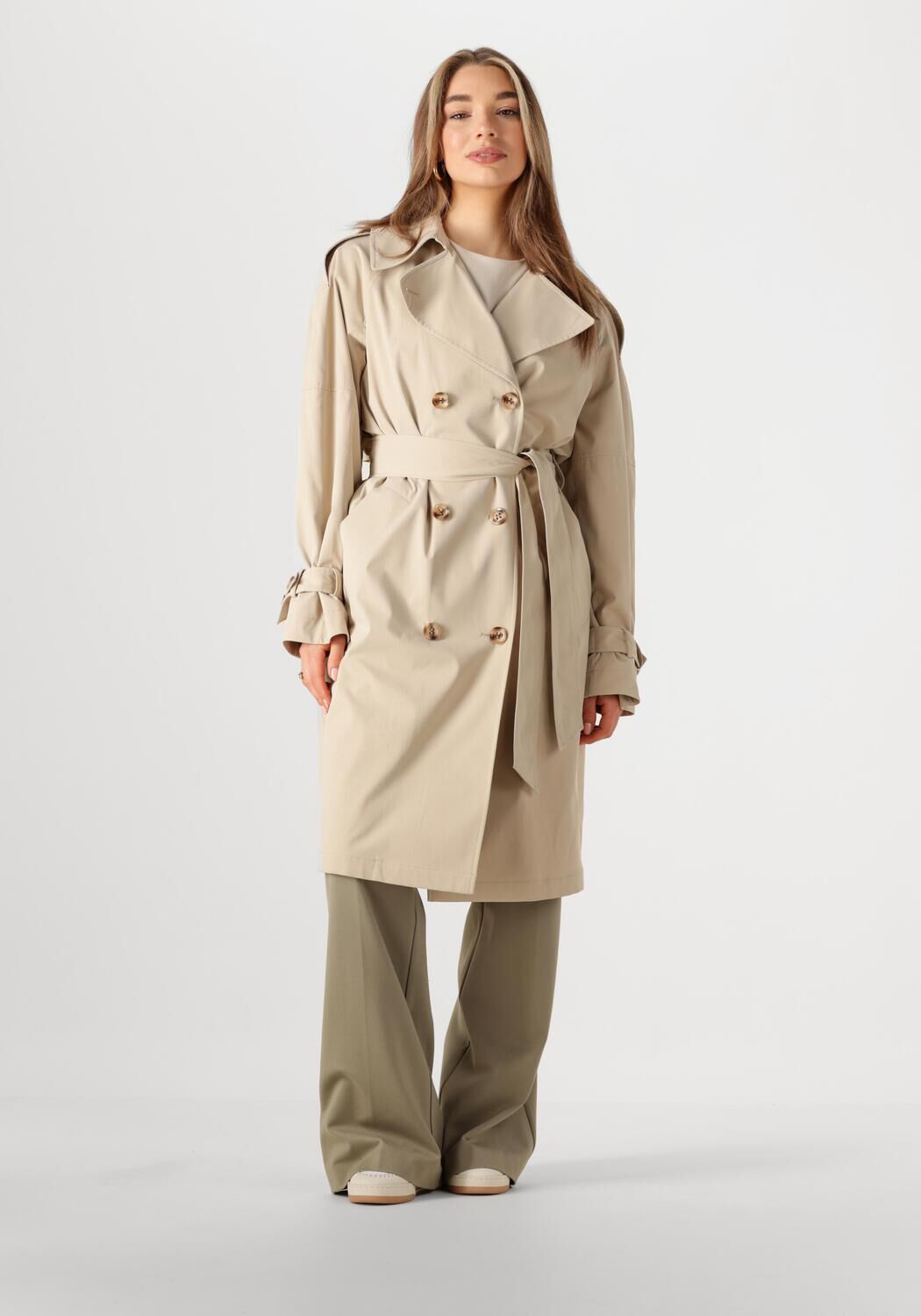 BEAUMONT Dames Jassen Maxy Trench Coat Beige