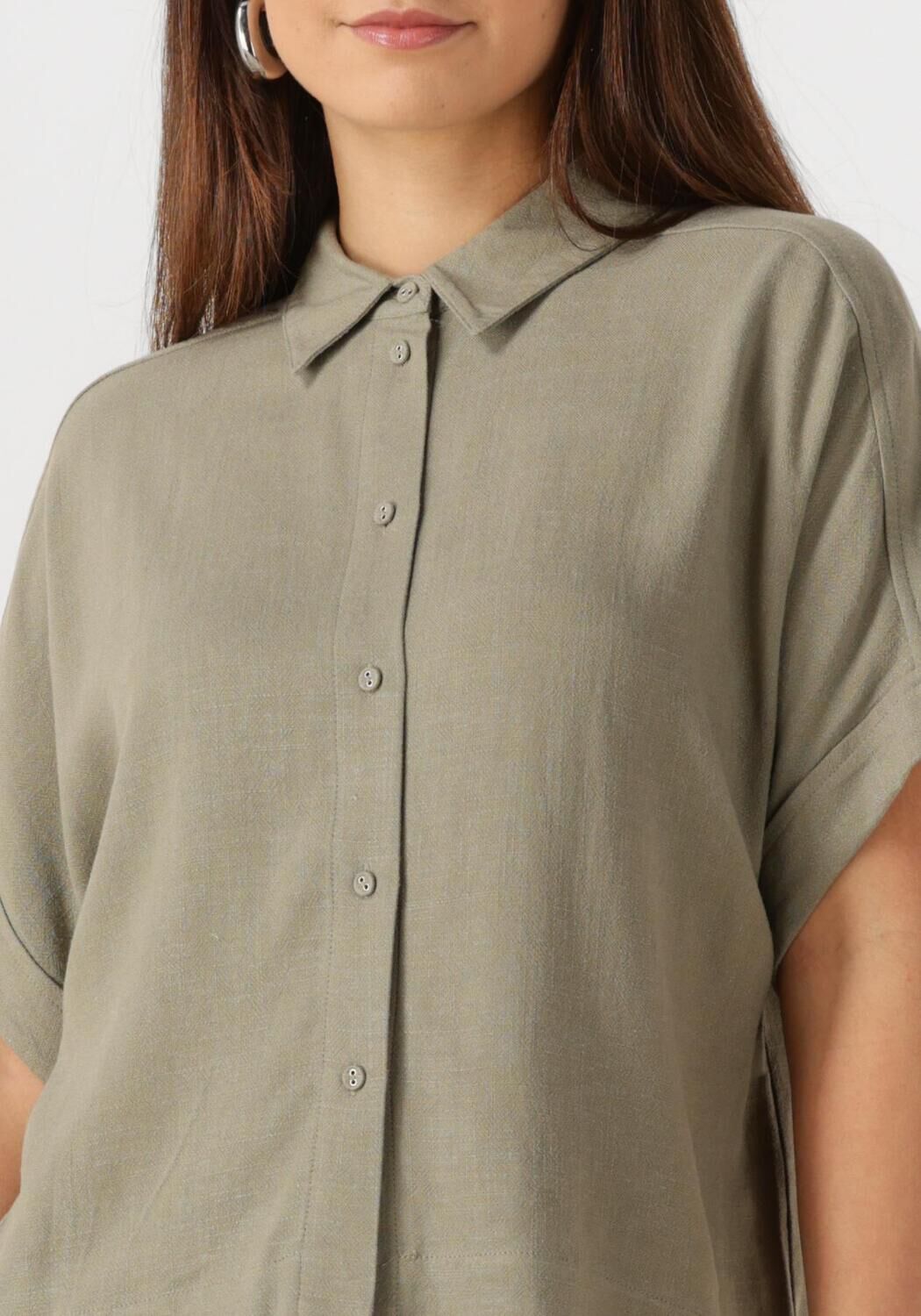 SELECTED FEMME Dames Tops & T-shirts Slfviva Ss Cropped Shirt Olijf