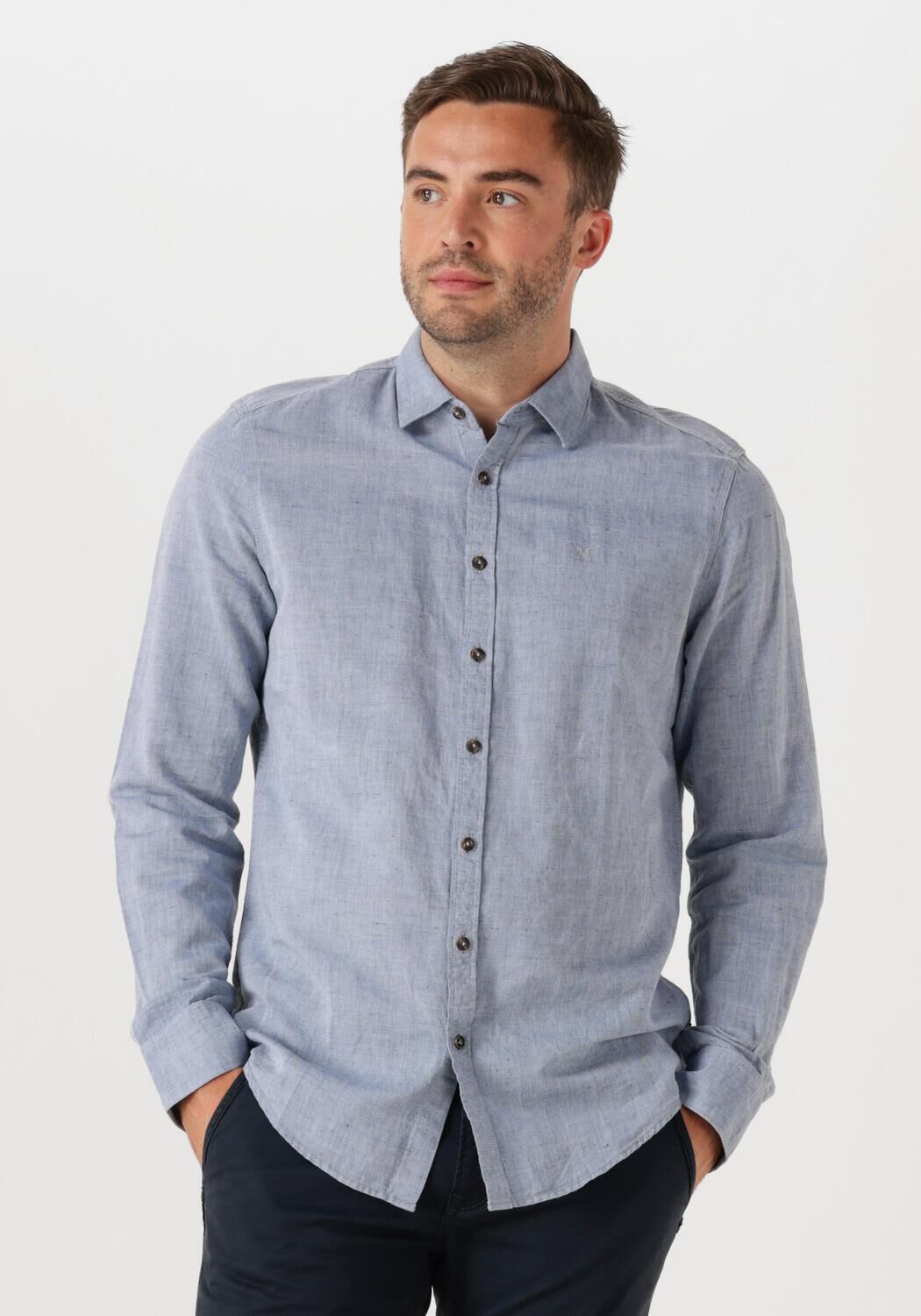 PME LEGEND Heren Overhemden Long Sleeve Shirt Ctn linen Lichtblauw