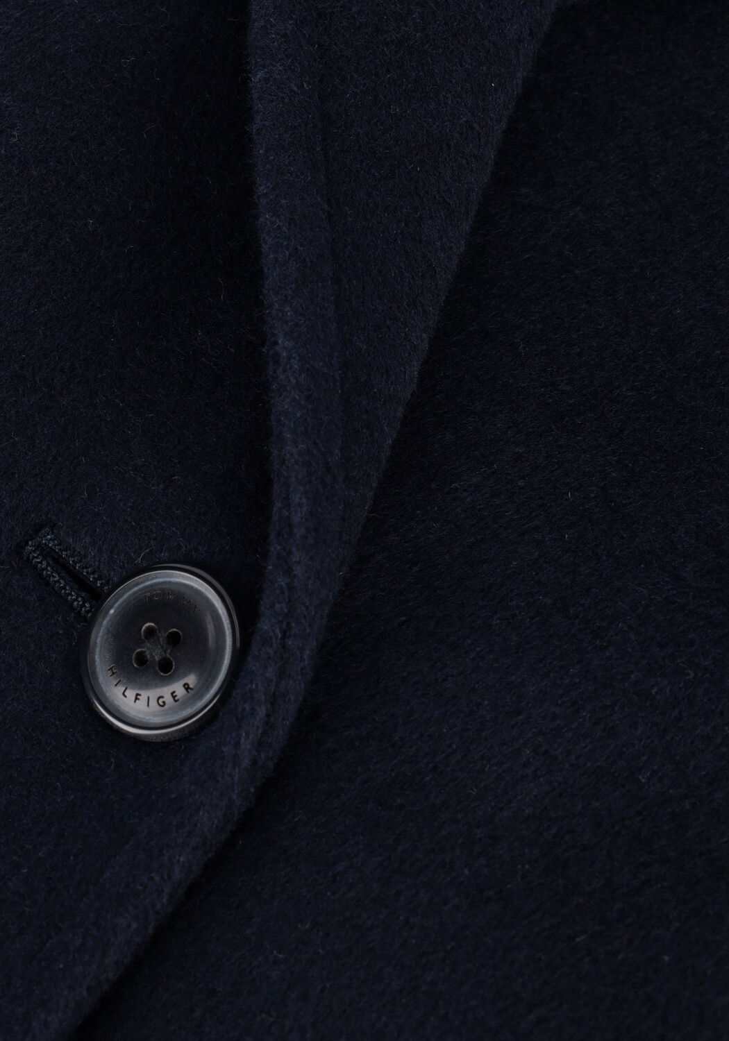 Donkerblauwe TOMMY HILFIGER Mantel WOOL BLEND DB BELTED COAT - large