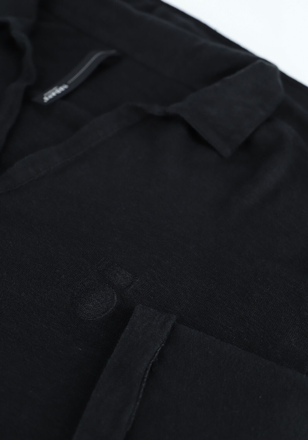 Zwarte 10DAYS Polo POLO SHIRT LINEN - large