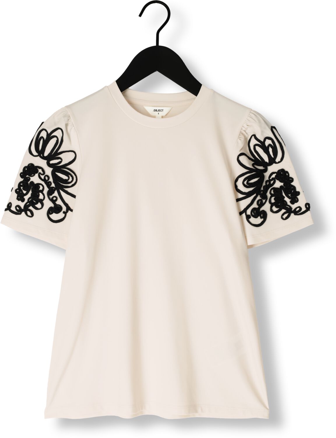 OBJECT Dames Tops & T-shirts Objcaroline Joana Ss Top E Div Beige