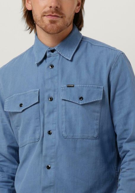 Blauwe G-STAR RAW Overshirt MARINE SLIM SHIRT L\S - large