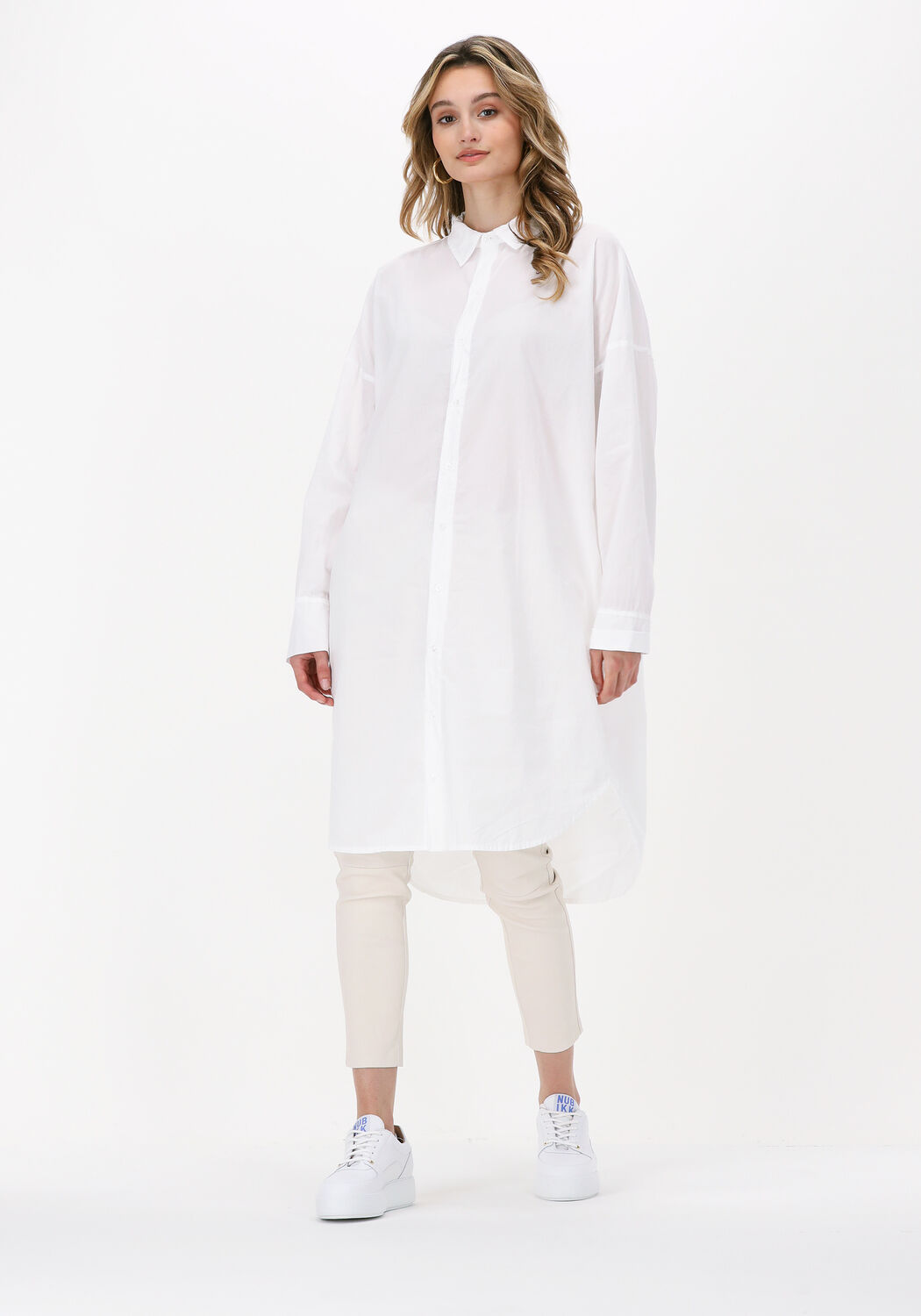 witte 10days midi jurk beach shirt aloha