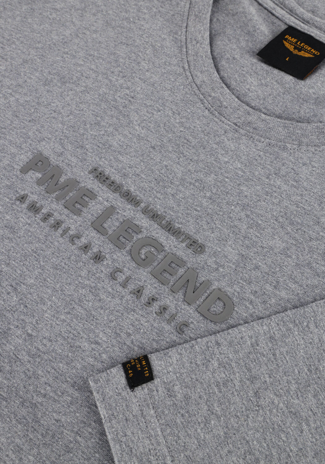 Grijze PME LEGEND T-shirt SHORT SLEEVE R-NECK COTTON ELASTANE JERSEY - large