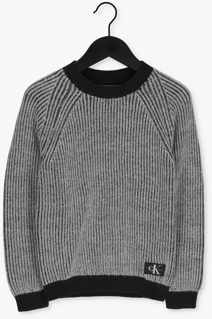 Grijze CALVIN KLEIN Sweater TWO TONE BADGE SWEATER - large