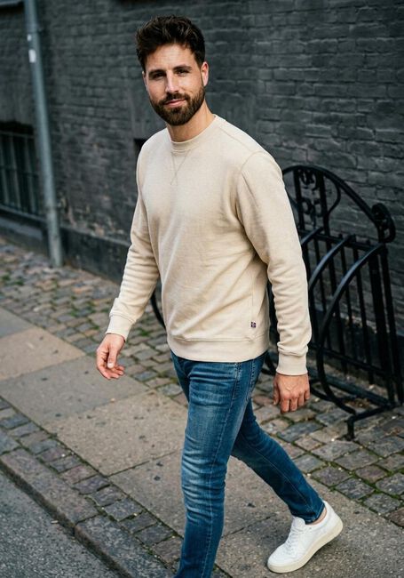 Beige SCOTCH & SODA Sweater GARMENT-DYED STRUCTURED SWEATSHIRT - large