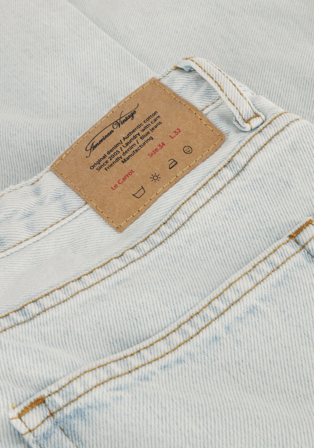 Lichtblauwe AMERICAN VINTAGE Tapered jeans YOPDAY-B - large