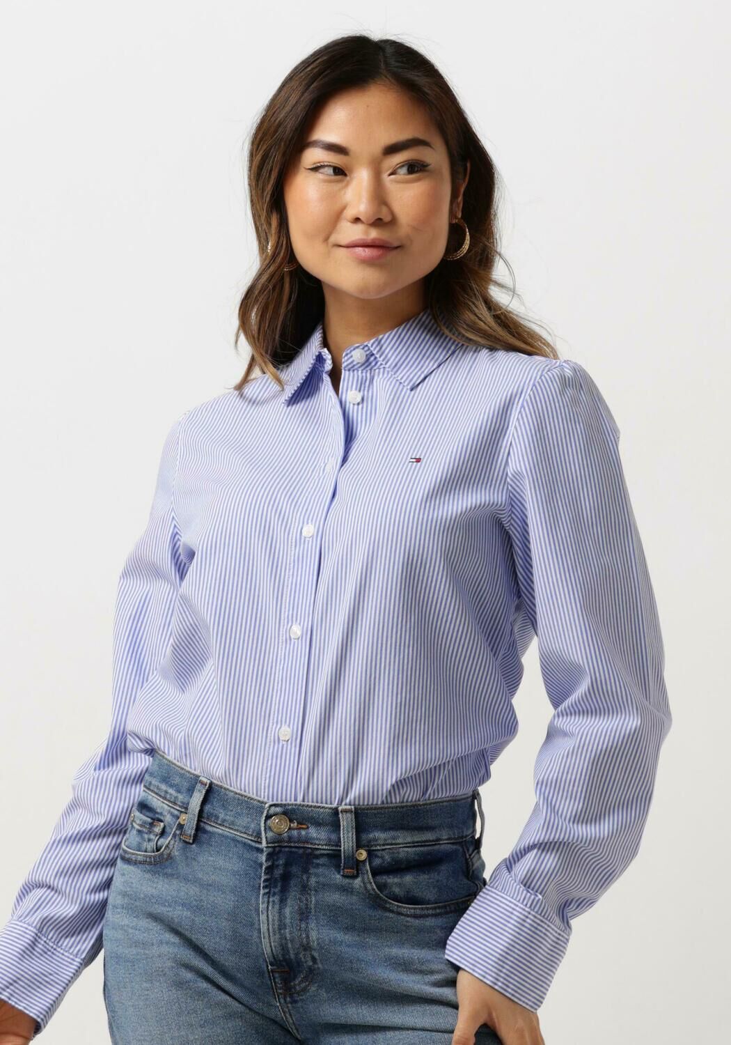 TOMMY HILFIGER Dames Blouses Essential Stp Regular Shirt Lichtblauw