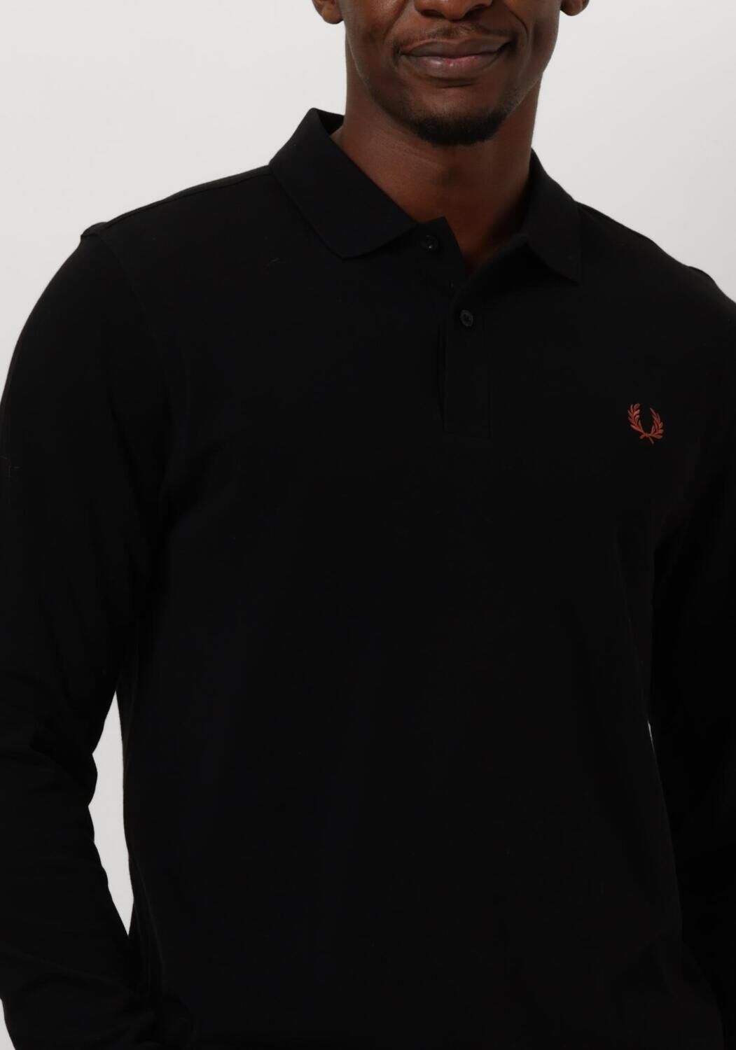 FRED PERRY Heren Polo's & T-shirts Long Sleeve Plain Shirt Zwart