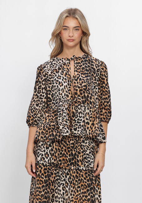 Multi WITHBLACK Tops & T-shirts WBLAMINA TIE FRONT PEP TOP - large