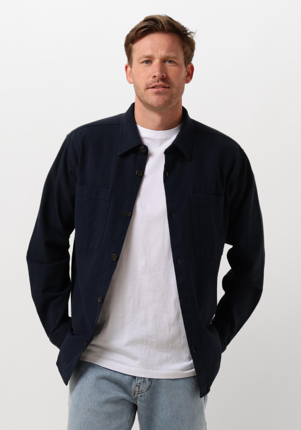 SELECTED HOMME Heren Overshirts Slh-heavy Twill Overshirt Ls Donkerblauw
