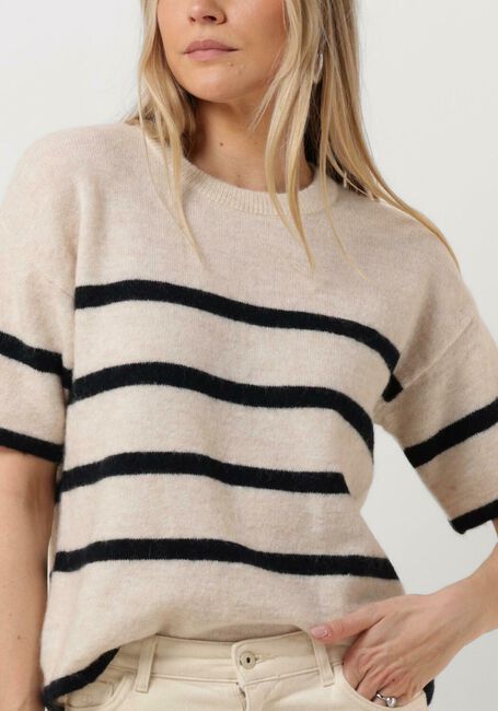 Beige SELECTED FEMME T-shirt SLFMALINE-LILIANA 2/4 KNIT O-NECK - large