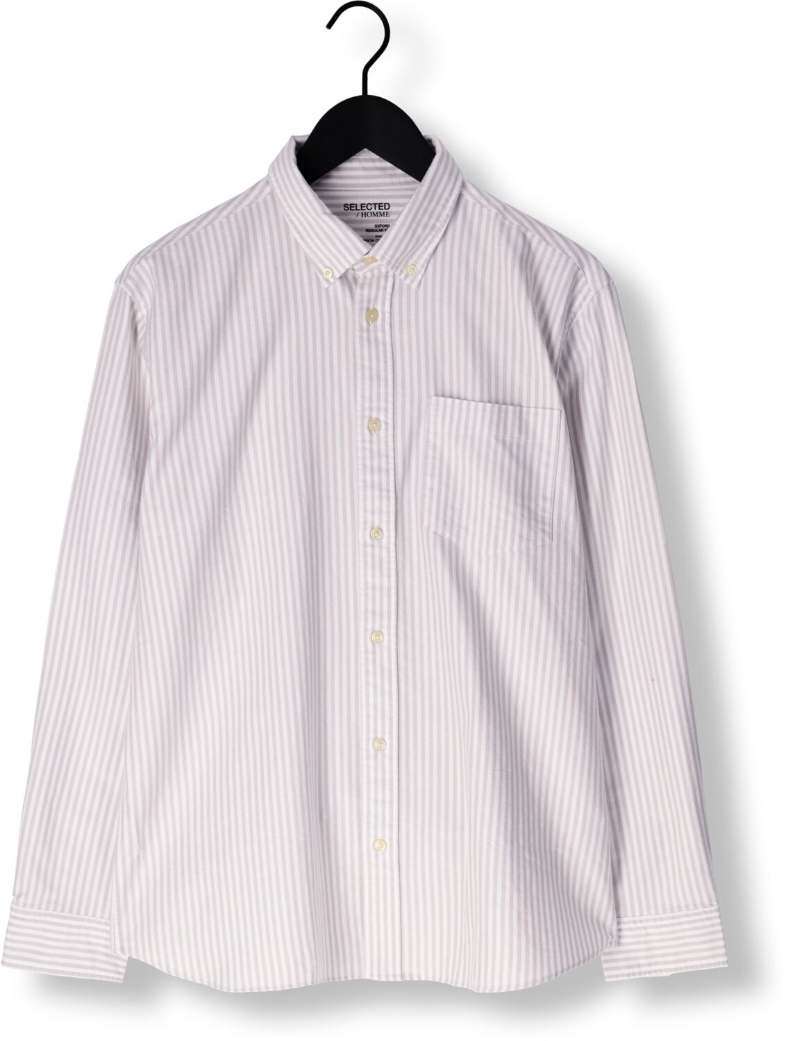 SELECTED HOMME Heren Overhemden Slhregrick-ox Shirt Ls Beige