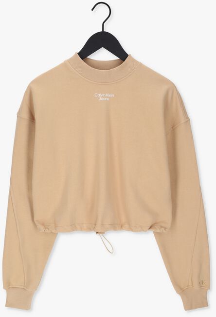 Zand CALVIN KLEIN Sweater STACKED LOGO MOCKNECK SWEATSHIRT - large