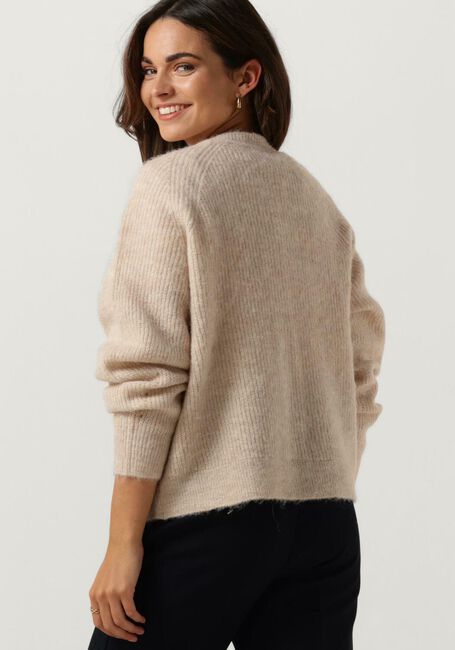 Beige SELECTED FEMME Vest SLFLULU LS KNIT SHORT CARDIGAN - large