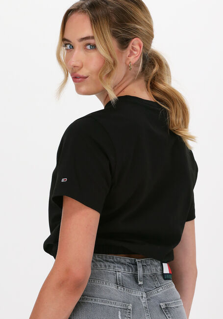 Zwarte TOMMY JEANS Top TJW CROP DRAWCORD TONAL 3 TEE - large