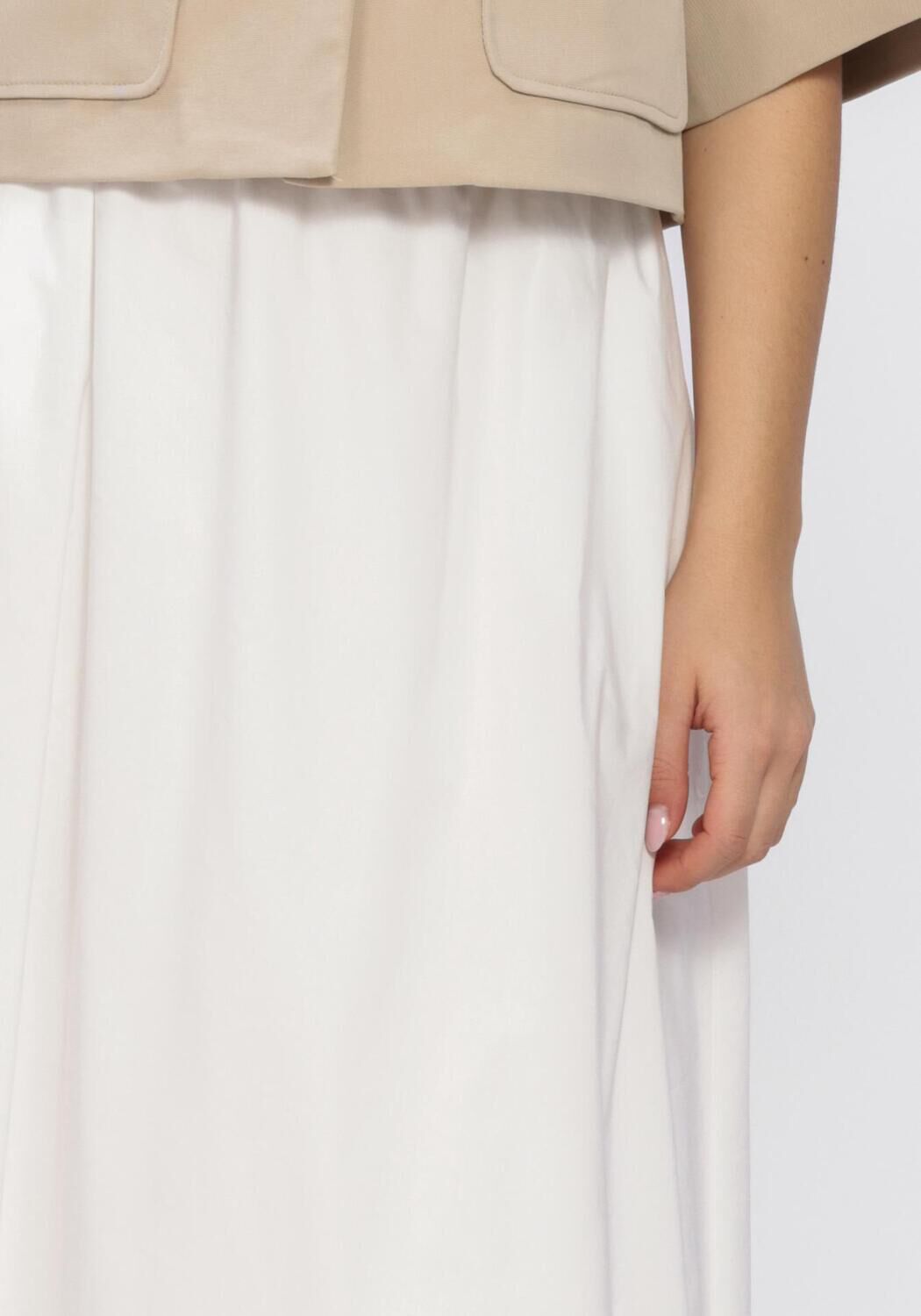 Witte NEO NOIR Midirok YARA LONG POPLIN SKIRT - large