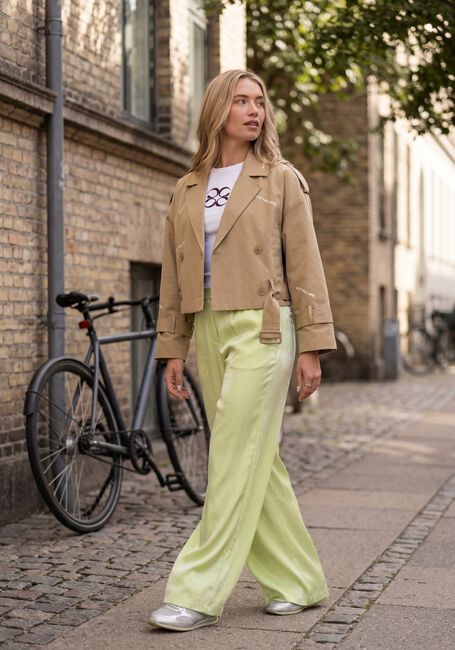 Gele ALIX THE LABEL Broeken LADIES WOVEN MIX SHINE PANTS - large